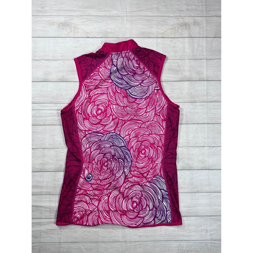 Canari Cycling Jersey Womens XL Pink Purple Swirl Floral Sleeveless Full Zip - Picture 2 of 10